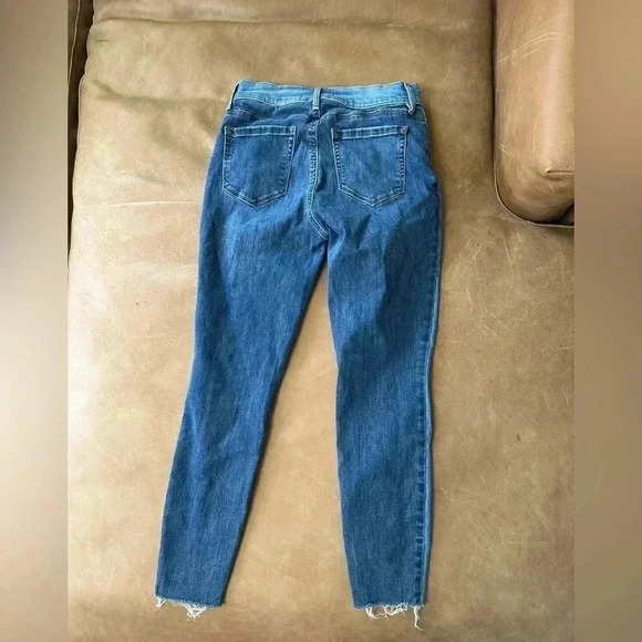 PacSun Two Toned Jeans Color Block Striped 25 Short High Rise Jegging Raw Hem - Picture 9 of 9